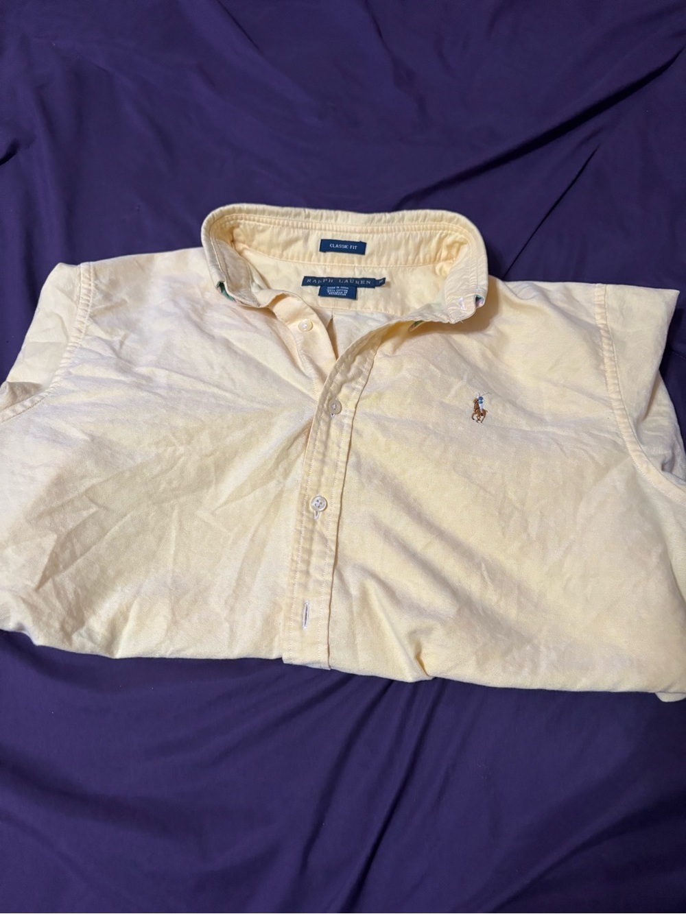 Ralph Lauren Pale Yellow Button-Down Oxford Shirt